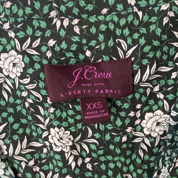 J.‎ Crew Ruffle sleeve blouse in mixed Franklyn floral XXS Green Liberty Print - Picture 4 of 7